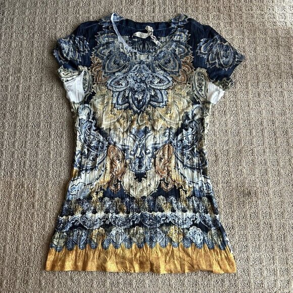 Seven 7 T-Shirt Tee Womens Small S Floral Y2K 90s Boho Goth Whimsical Fairy - Picture 1 of 10